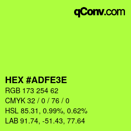 Color code: HEX #ADFE3E | qconv.com
