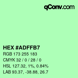 カラーコード: HEX #ADFFB7 | qconv.com