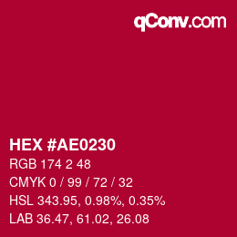 Color code: HEX #AE0230 | qconv.com