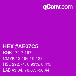 颜色代码: HEX #AE07C5 | qconv.com