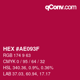 Color code: HEX #AE093F | qconv.com