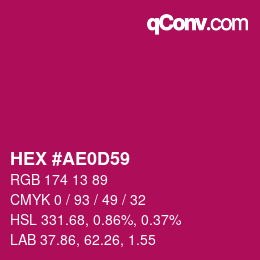 カラーコード: HEX #AE0D59 | qconv.com