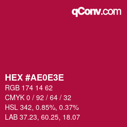 Color code: HEX #AE0E3E | qconv.com