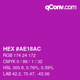 Color code: HEX #AE18AC | qconv.com