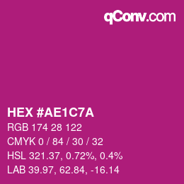 Color code: HEX #AE1C7A | qconv.com