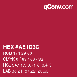 Color code: HEX #AE1D3C | qconv.com