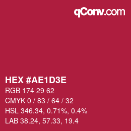 Color code: HEX #AE1D3E | qconv.com