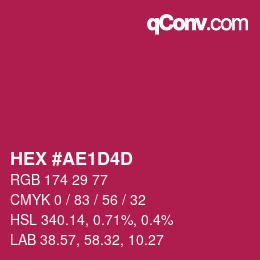 カラーコード: HEX #AE1D4D | qconv.com