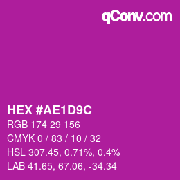 Color code: HEX #AE1D9C | qconv.com