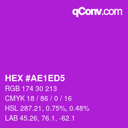 颜色代码: HEX #AE1ED5 | qconv.com