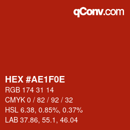 Color code: HEX #AE1F0E | qconv.com
