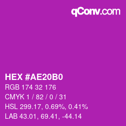 Color code: HEX #AE20B0 | qconv.com