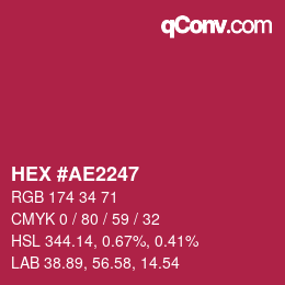 Color code: HEX #AE2247 | qconv.com