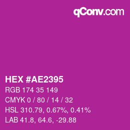 颜色代码: HEX #AE2395 | qconv.com