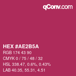 颜色代码: HEX #AE2B5A | qconv.com