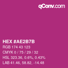 颜色代码: HEX #AE2B7B | qconv.com