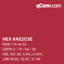 Color code: HEX #AE2C3E | qconv.com