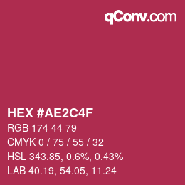 Color code: HEX #AE2C4F | qconv.com