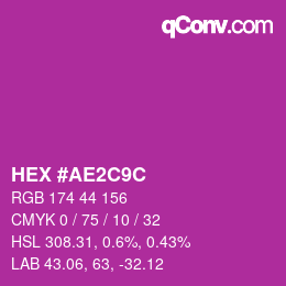 Color code: HEX #AE2C9C | qconv.com