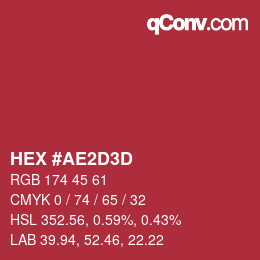 Color code: HEX #AE2D3D | qconv.com