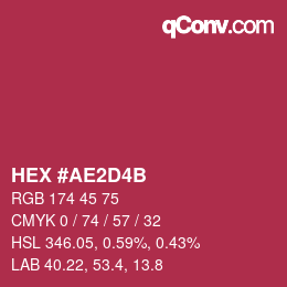 Color code: HEX #AE2D4B | qconv.com