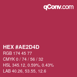 颜色代码: HEX #AE2D4D | qconv.com