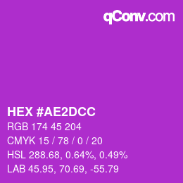 Color code: HEX #AE2DCC | qconv.com