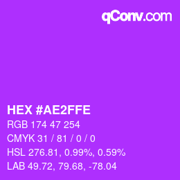 Código de color: HEX #AE2FFE | qconv.com