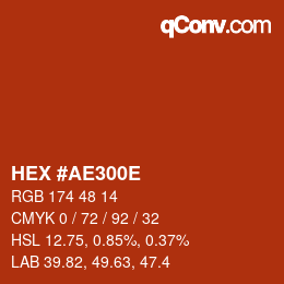 Color code: HEX #AE300E | qconv.com