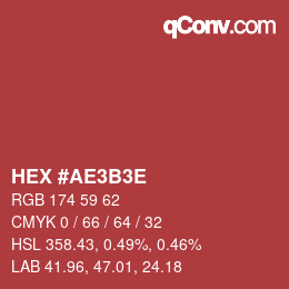 Color code: HEX #AE3B3E | qconv.com