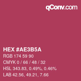 Color code: HEX #AE3B5A | qconv.com