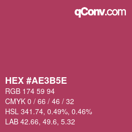 Color code: HEX #AE3B5E | qconv.com