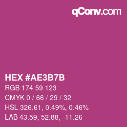Color code: HEX #AE3B7B | qconv.com