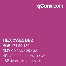 カラーコード: HEX #AE3B82 | qconv.com