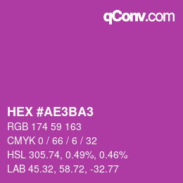 カラーコード: HEX #AE3BA3 | qconv.com