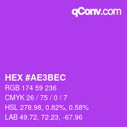 Color code: HEX #AE3BEC | qconv.com