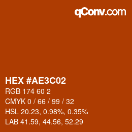 カラーコード: HEX #AE3C02 | qconv.com