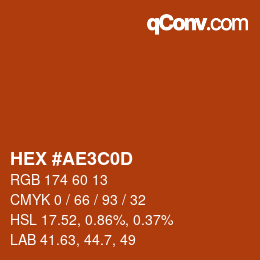Color code: HEX #AE3C0D | qconv.com