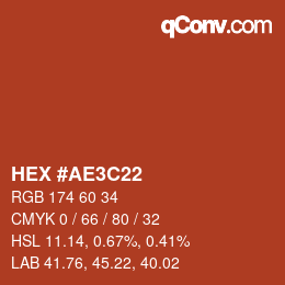 Color code: HEX #AE3C22 | qconv.com