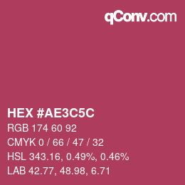 Color code: HEX #AE3C5C | qconv.com