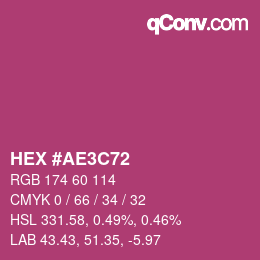 Color code: HEX #AE3C72 | qconv.com