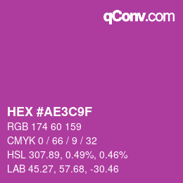 Color code: HEX #AE3C9F | qconv.com