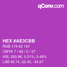 Color code: HEX #AE3CBB | qconv.com