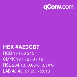 Color code: HEX #AE3CD7 | qconv.com