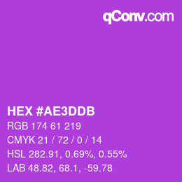 Color code: HEX #AE3DDB | qconv.com