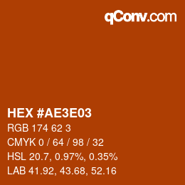Color code: HEX #AE3E03 | qconv.com