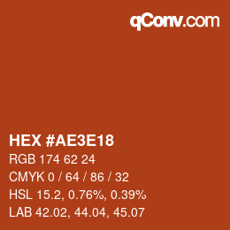 Color code: HEX #AE3E18 | qconv.com