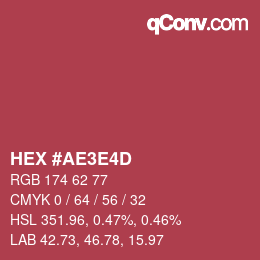 Color code: HEX #AE3E4D | qconv.com