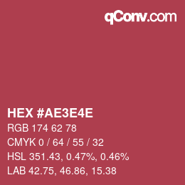 Color code: HEX #AE3E4E | qconv.com