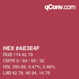 Color code: HEX #AE3E4F | qconv.com